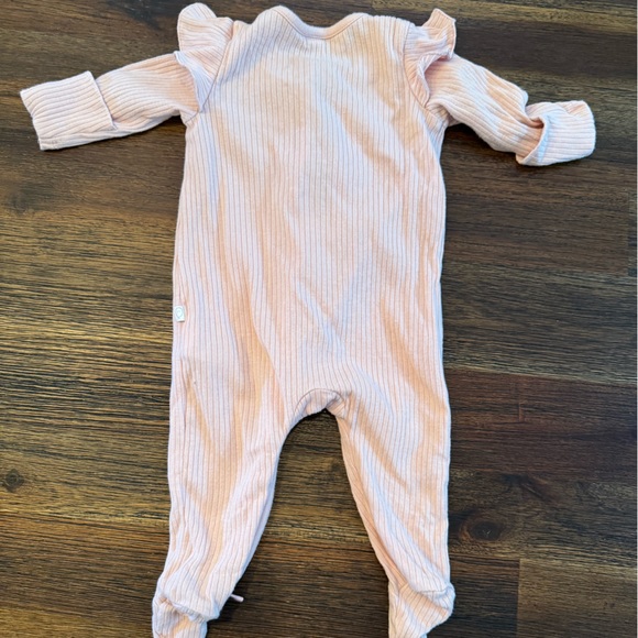 Baby Mori footie pajama, blush color, size Newborn - Picture 2 of 3
